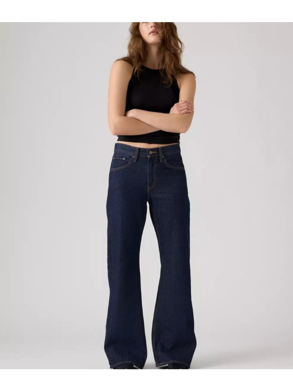 New Levi's 27x29 Premium Loose Boot Women's Jeans Shaded View Dark Wash